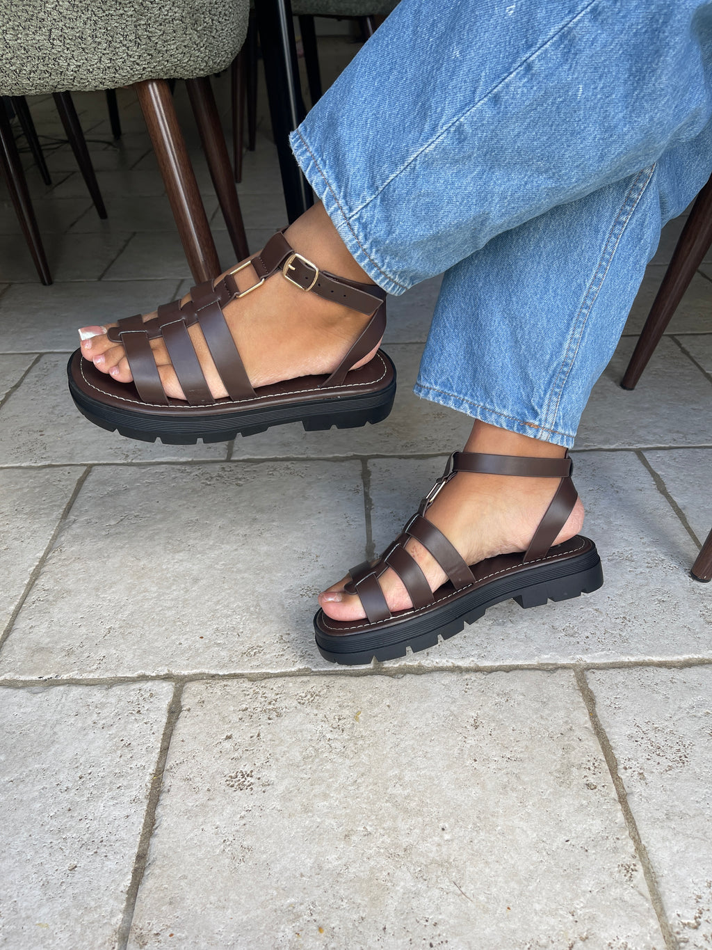 Sandales spartiate camel